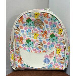 POKEMON SMALL BACKPACK FAUX LEATHER IVORY COLOR PIKACHU CHARMANDER NINTENDO